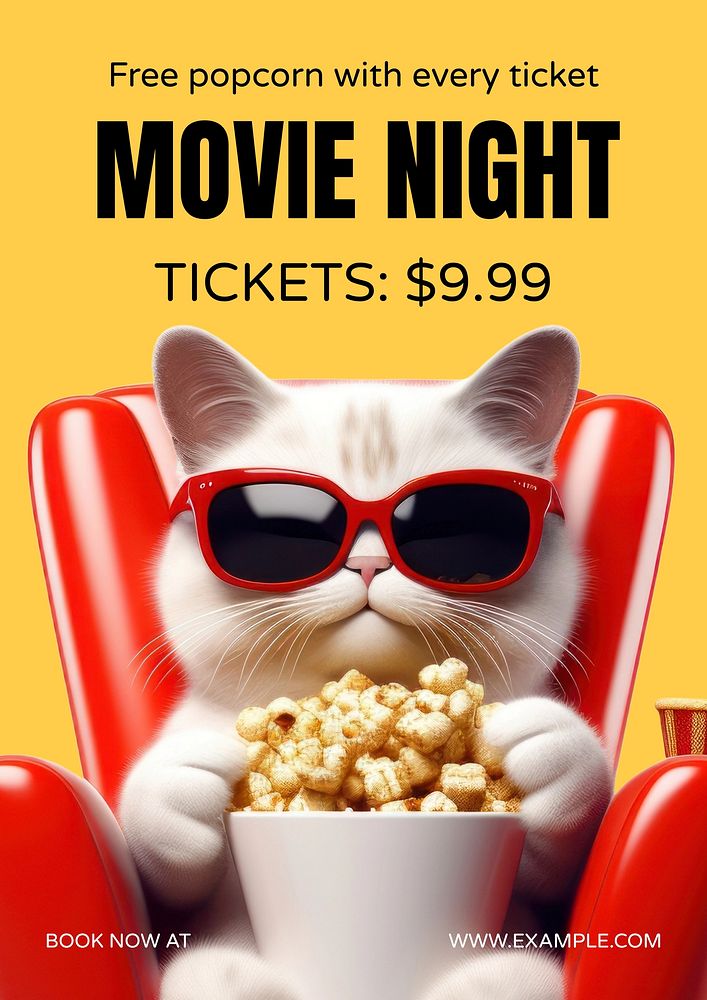 Movie night poster template | Free Photo - rawpixel