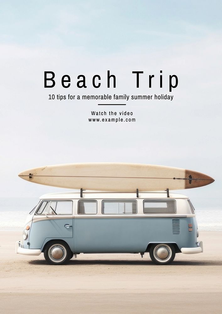Beach trip  poster template