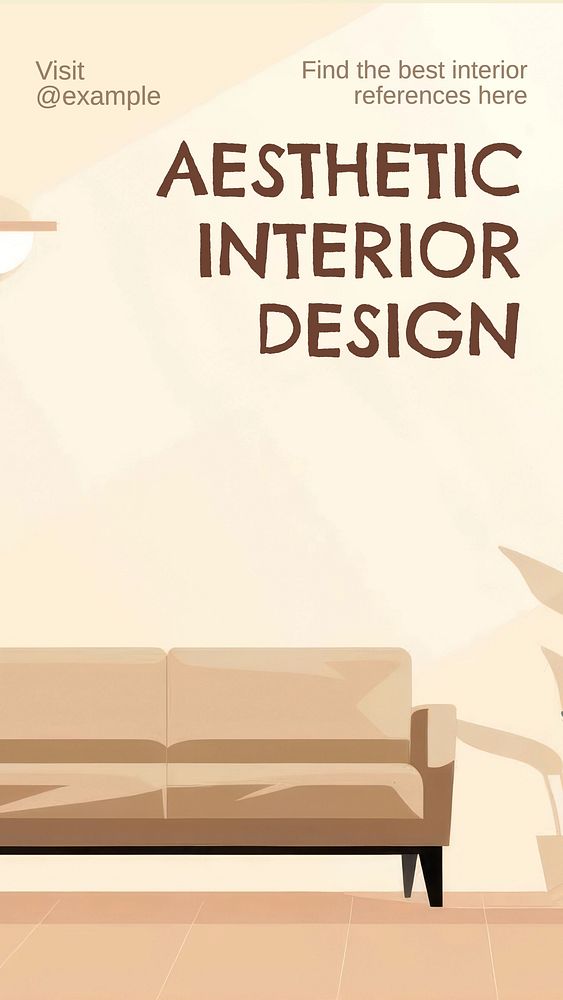 Aesthetic interior design Facebook story template