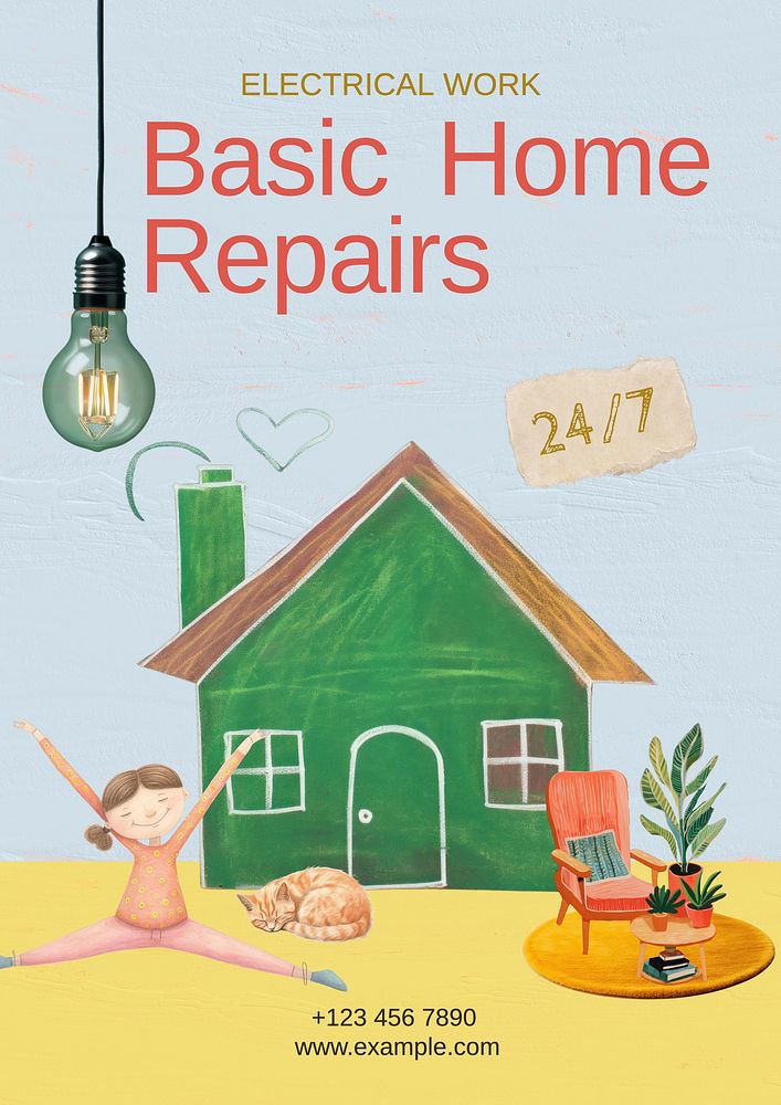 Basic home repair poster template
