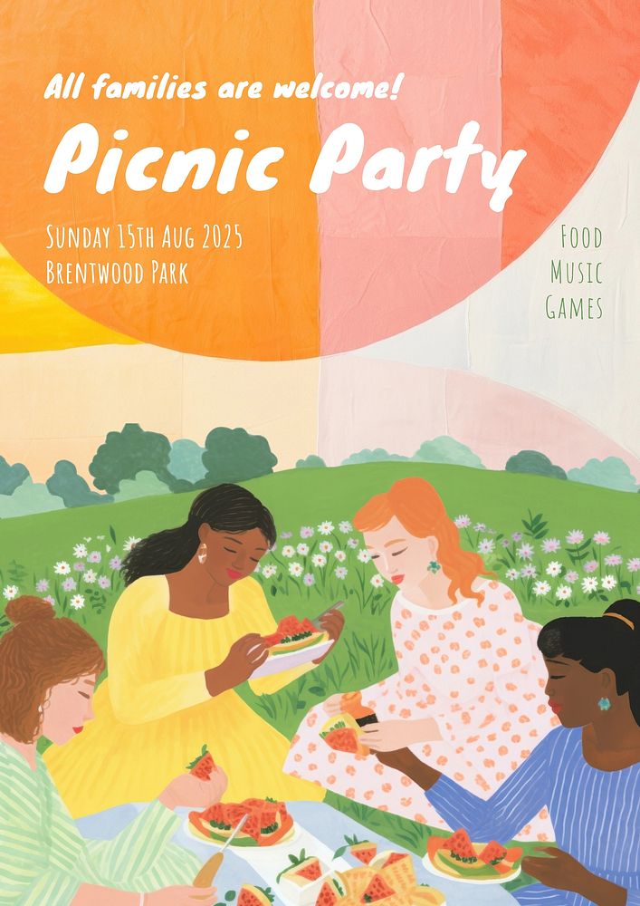 Picnic party  poster template