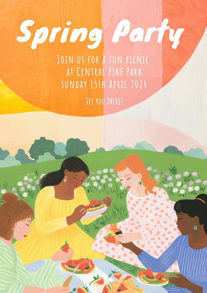 Spring party poster template