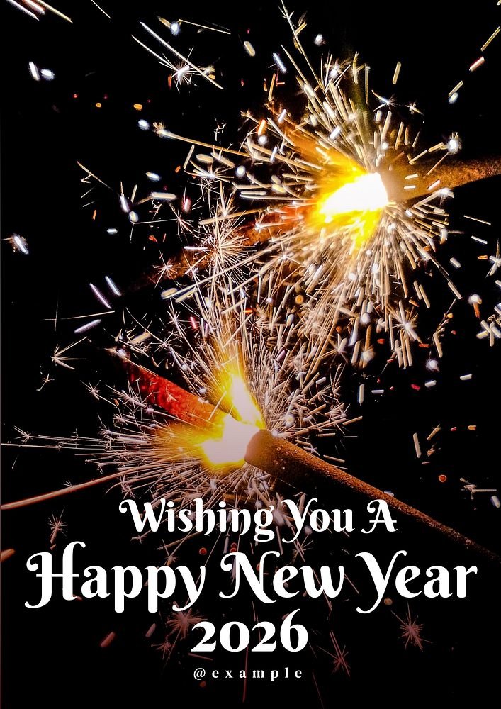 Happy new year poster template and design