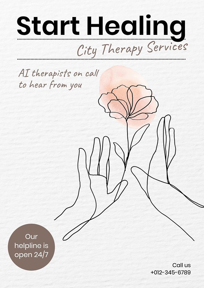 Therapy Service poster template