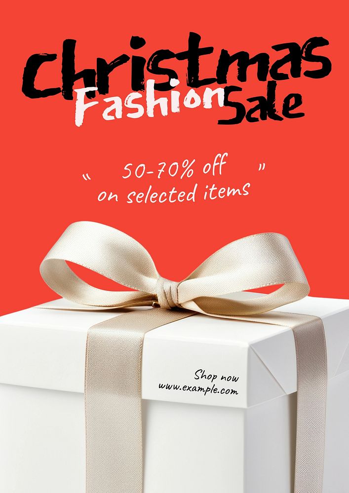 Christmas fashion sale poster template