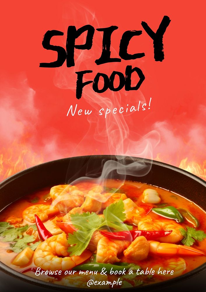 Spicy food poster template