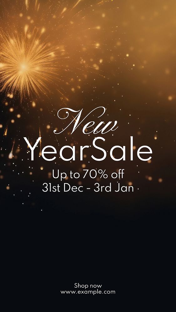 New Year sale Instagram story template, editable text