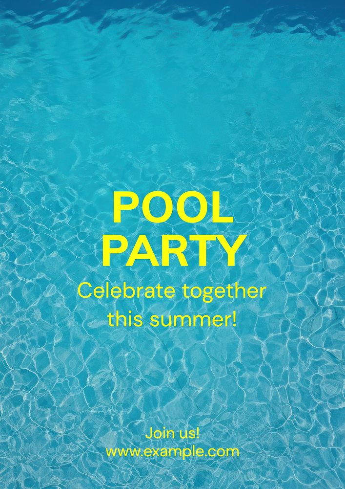 Pool party poster template