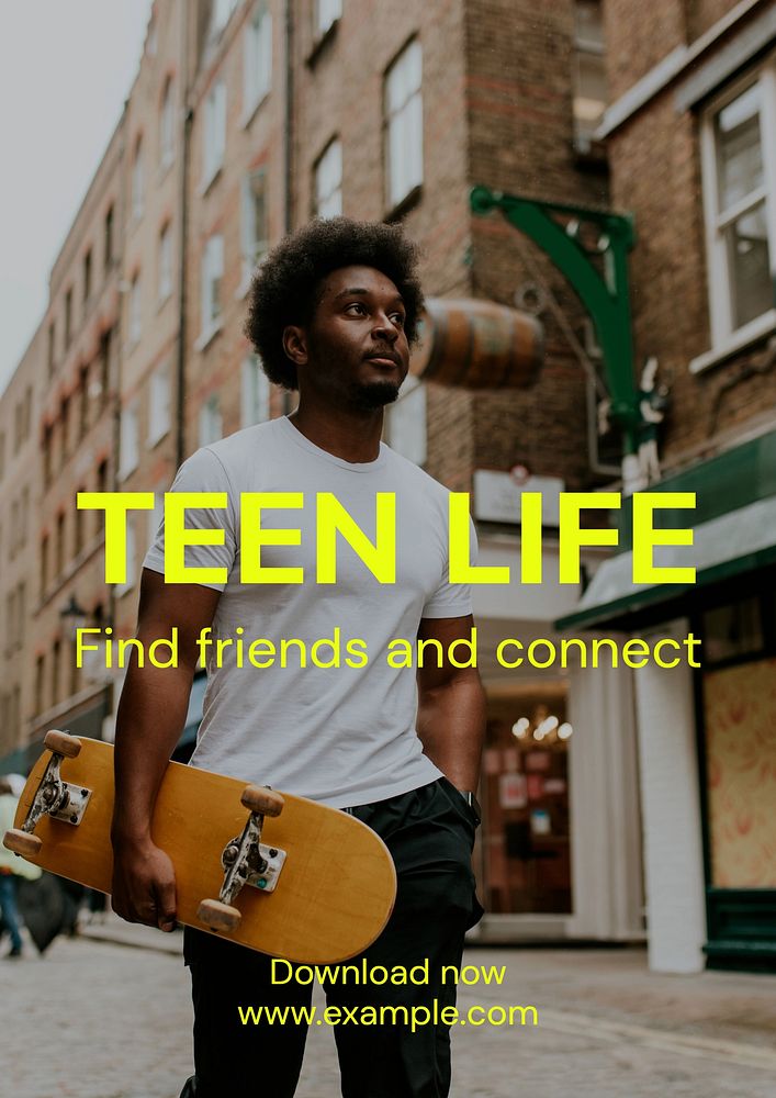 Teen life poster template