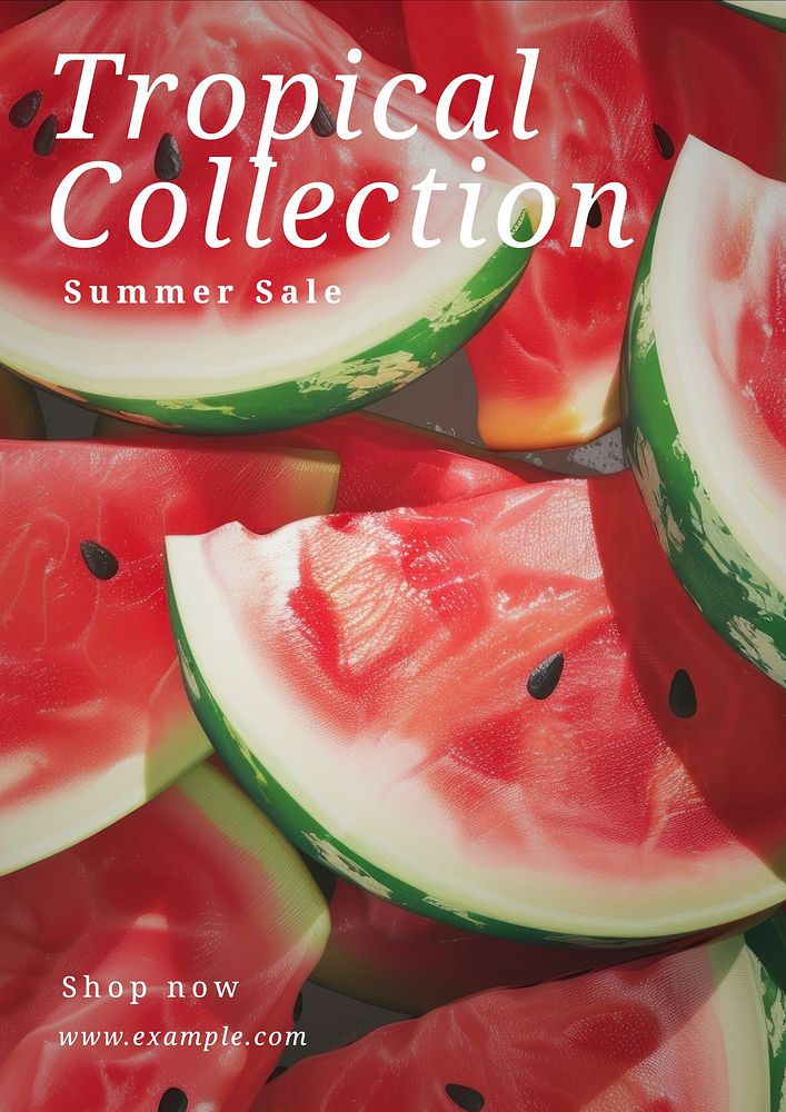 Tropical collection poster template