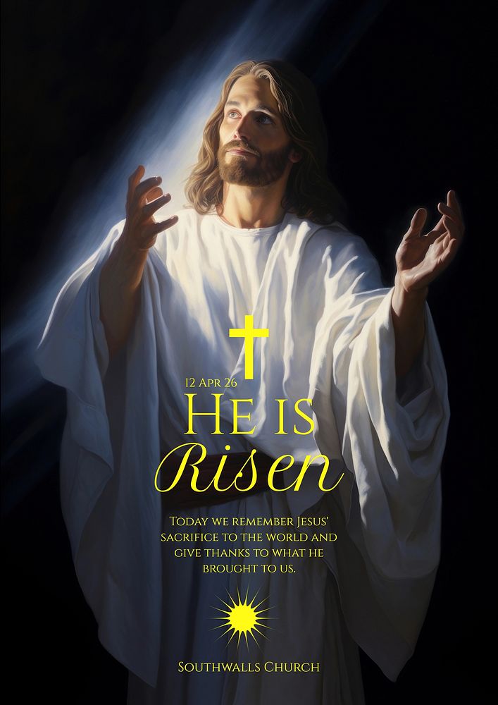 Jesus is risen poster template