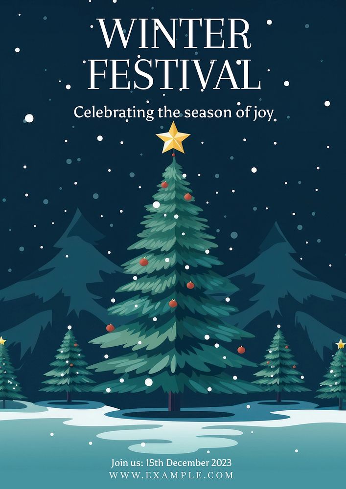Winter festival poster template