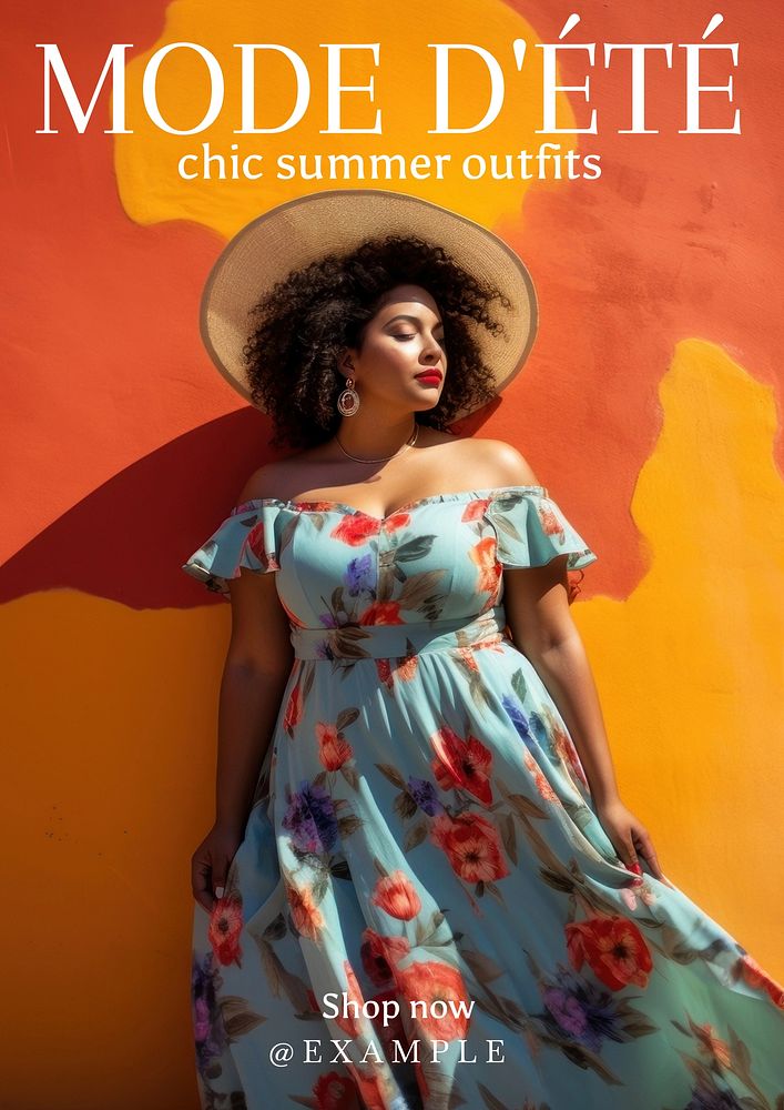 Summer fashion poster template