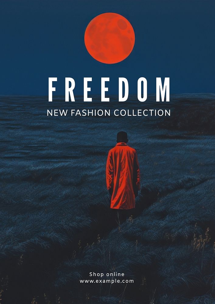 Freedom fashion poster template, editable text and design