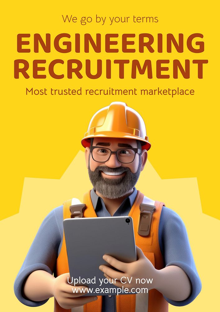 Engineering recruitment  poster template