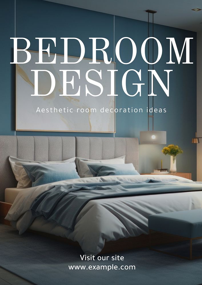 Bedroom design poster template