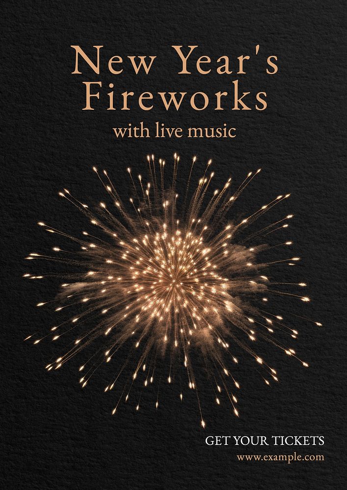 New Year's fireworks poster template