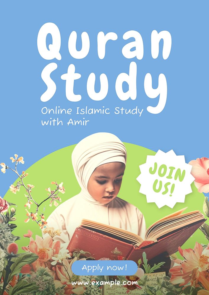 Quran study poster template