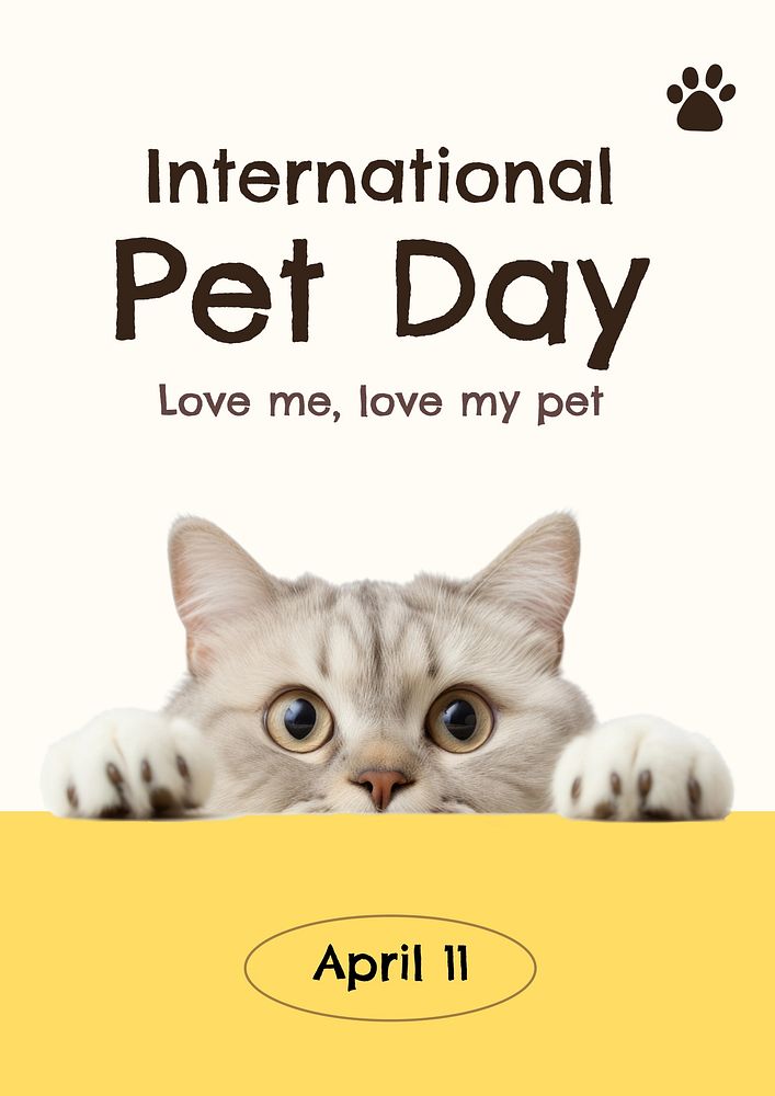 International pet day poster template