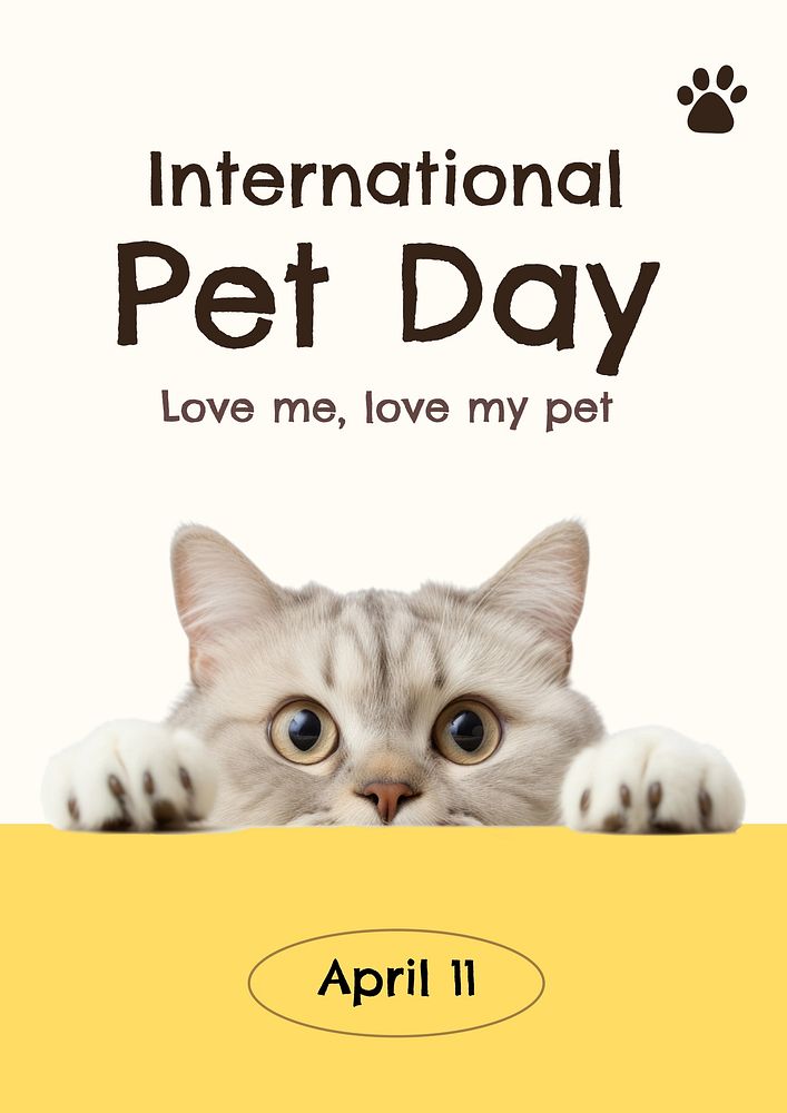 International pet day poster template | Free Photo - rawpixel