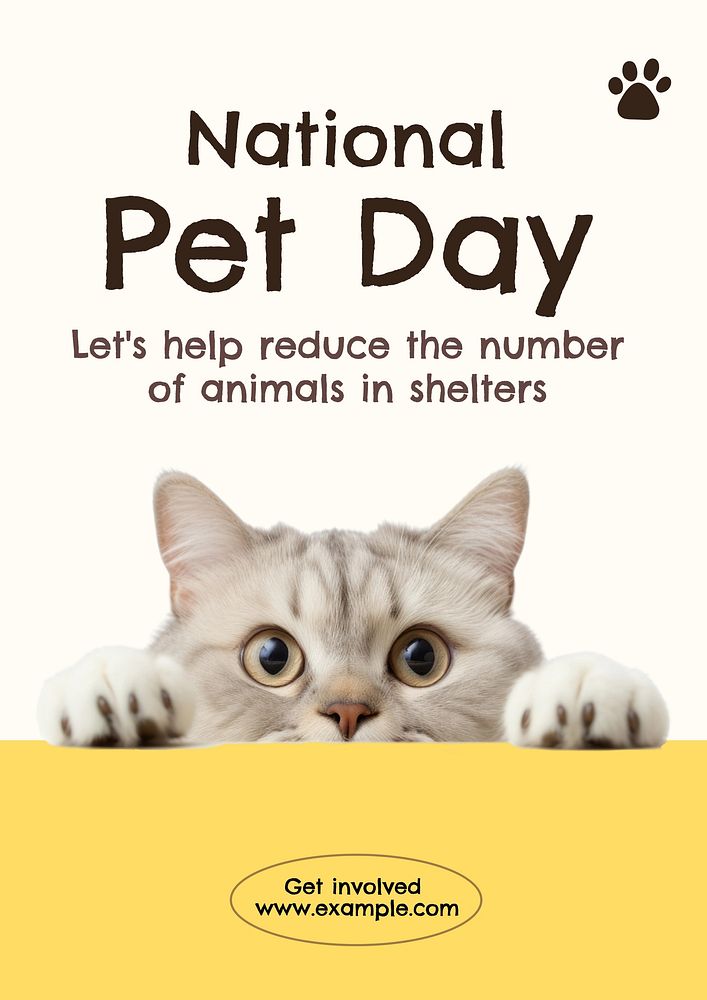 National pet day poster template