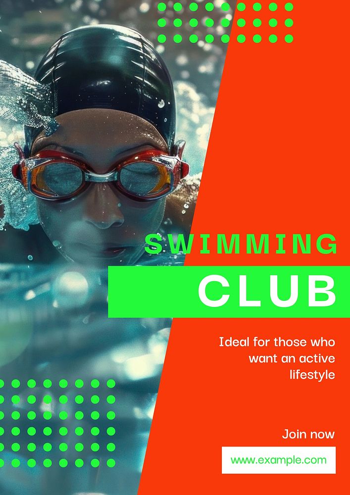 Swimming club poster template
