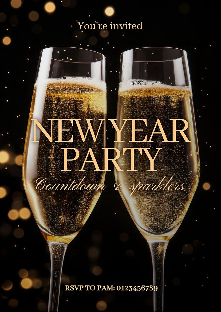 New year cheers   poster template