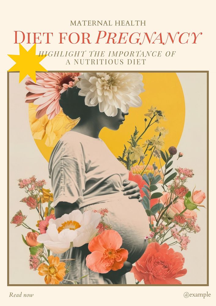 Pregnancy diet poster template
