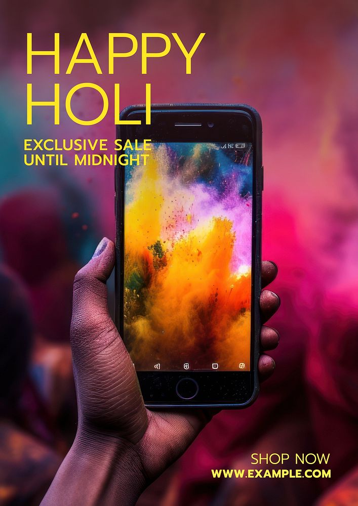 Happy holi sale poster template