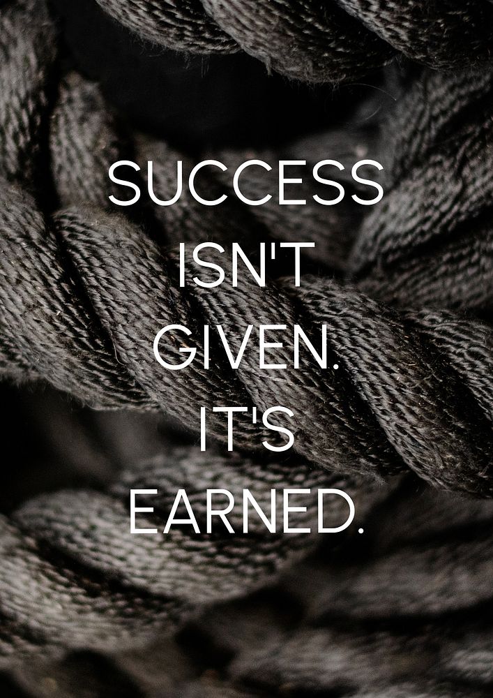 Success isn't given poster template