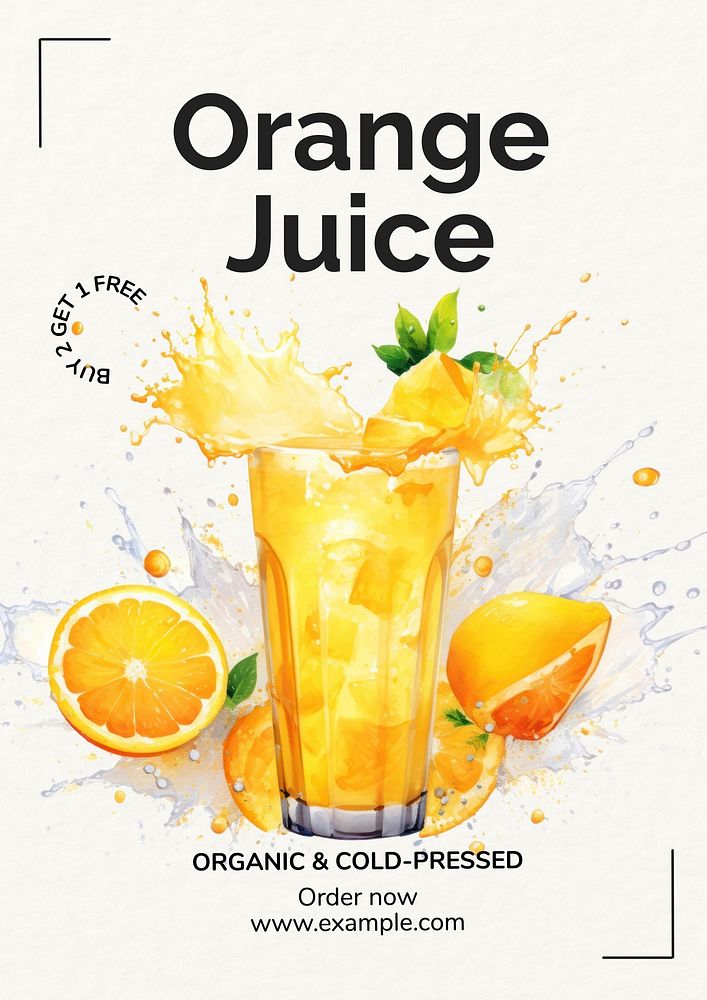 Orange juice poster template