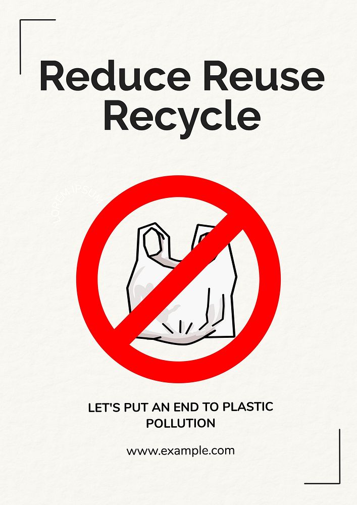 Reduce reuse recycle poster template