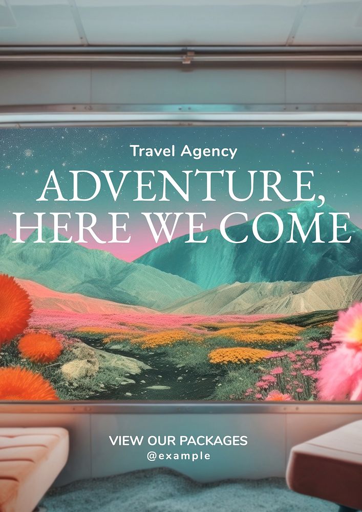 Adventure travel poster template