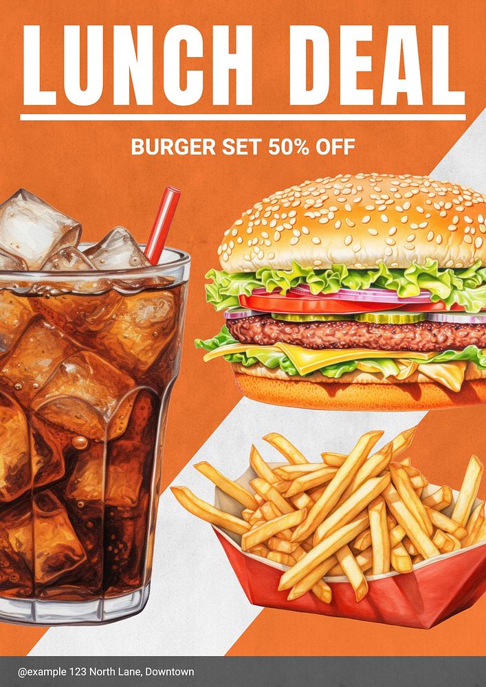Lunch deal poster template, editable | Free Photo - rawpixel