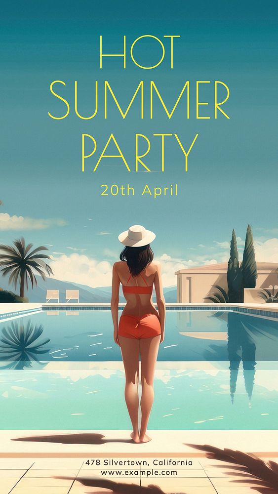 Hot summer party  Facebook story template