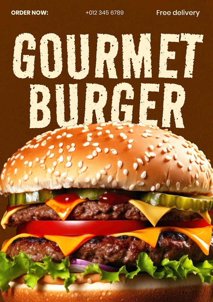 Gourmet burger poster template