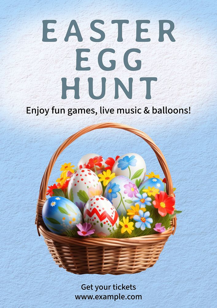 Easter egg hunt poster template