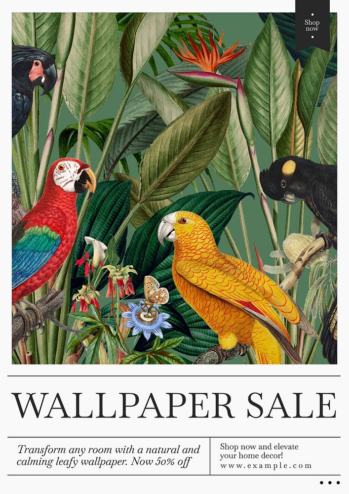 Wallpaper sale poster template
