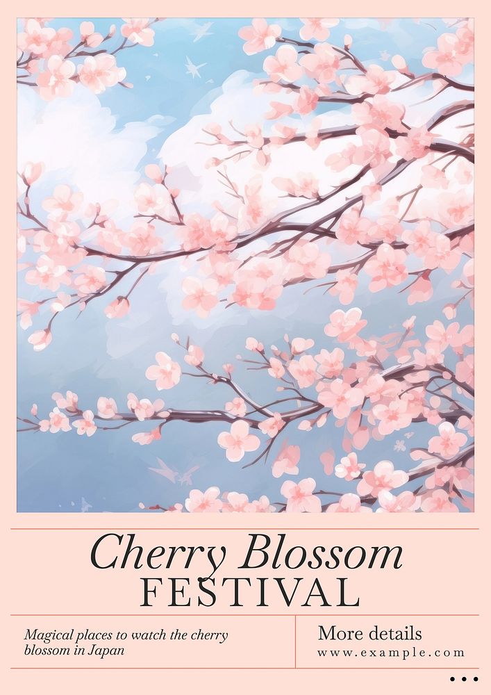 Cherry blossom festival poster template