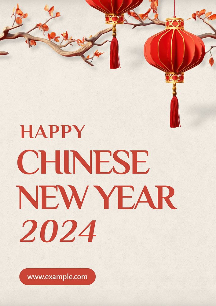 New Year greeting poster template