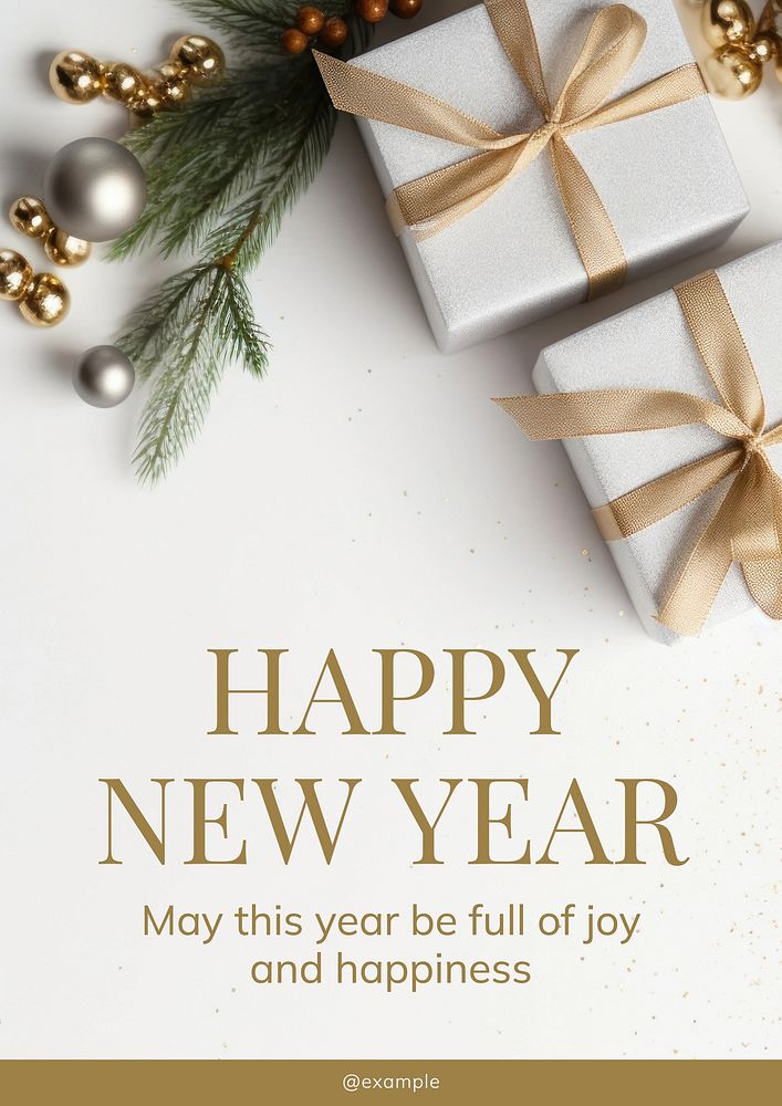 Happy New Year  greeting card template