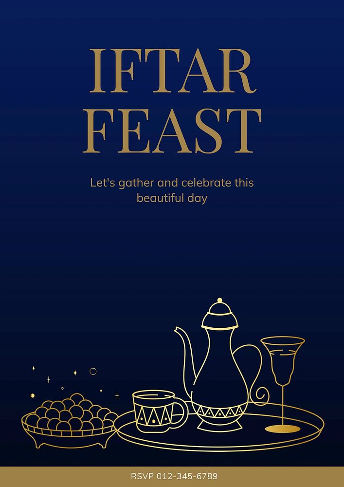 Iftar feast poster template