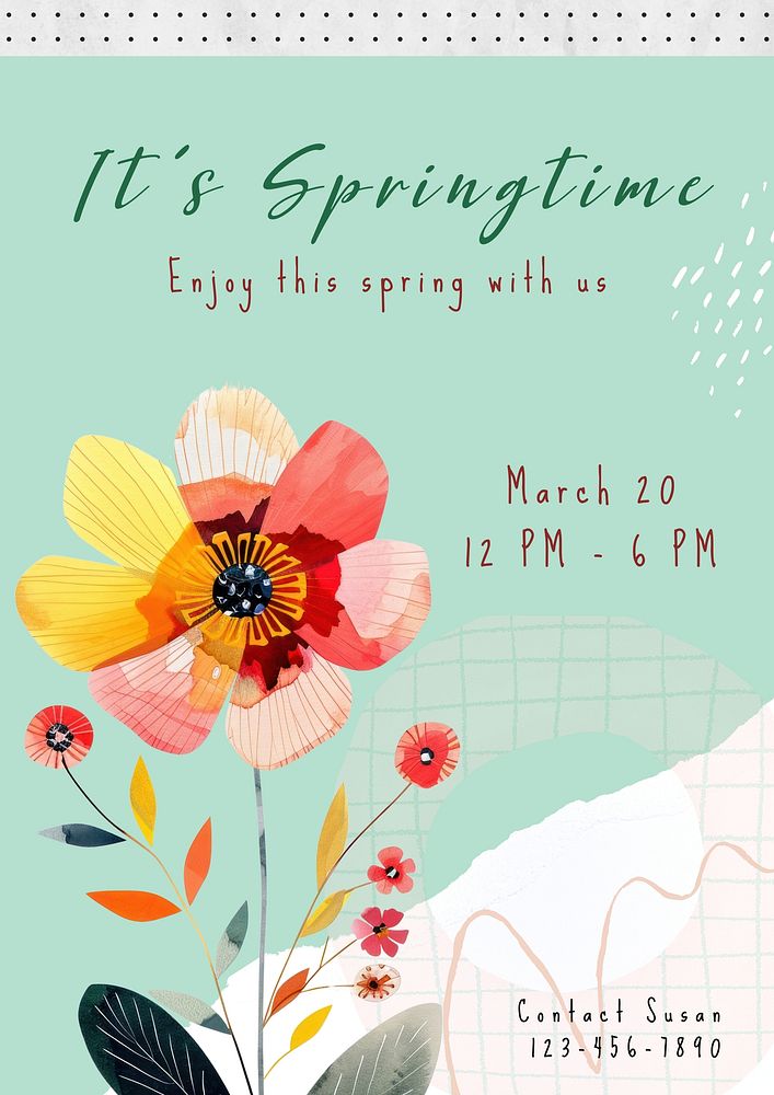 Springtime poster template