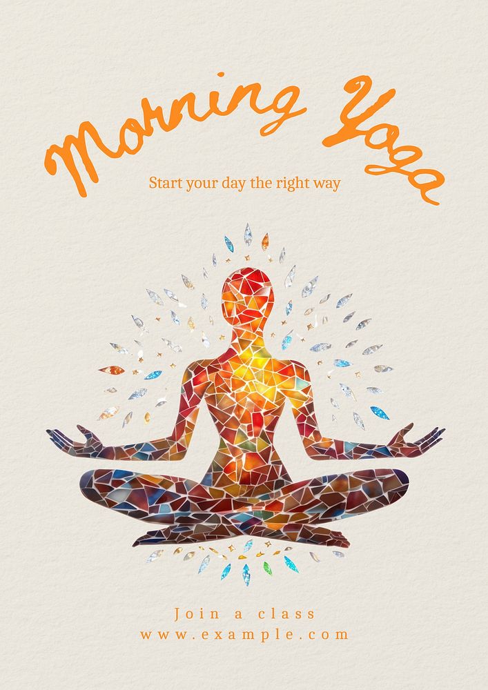 Morning yoga poster template