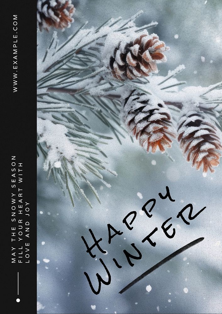 Happy winter poster template  