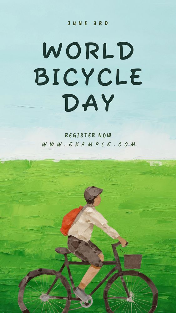 World bicycle day  Instagram post template