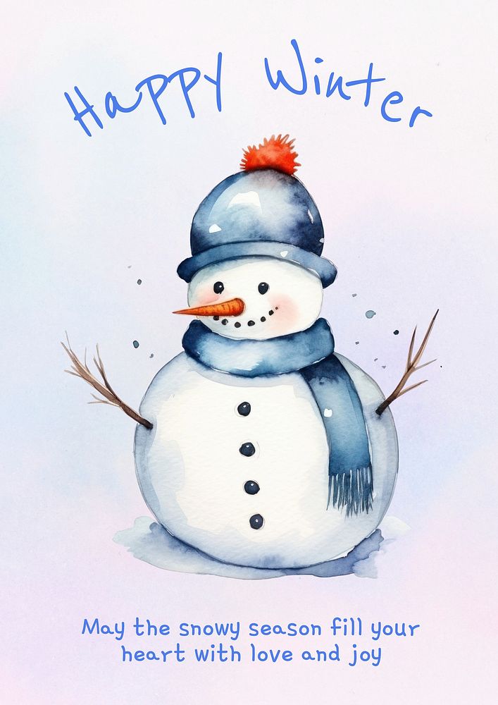 Happy winter poster template and design