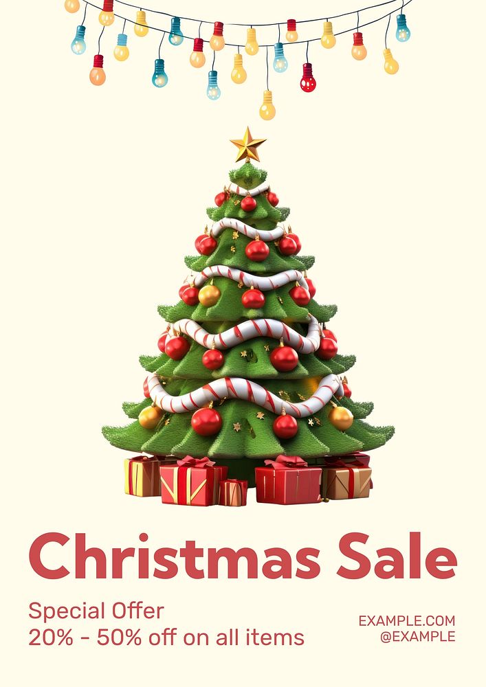 Christmas sale poster template and design