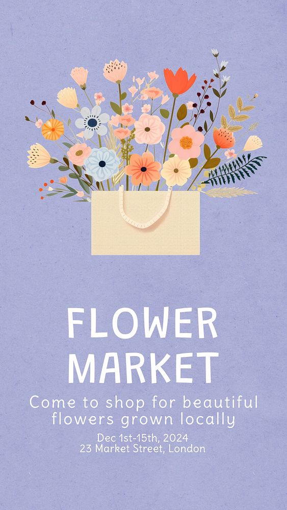 Flower market Instagram story template