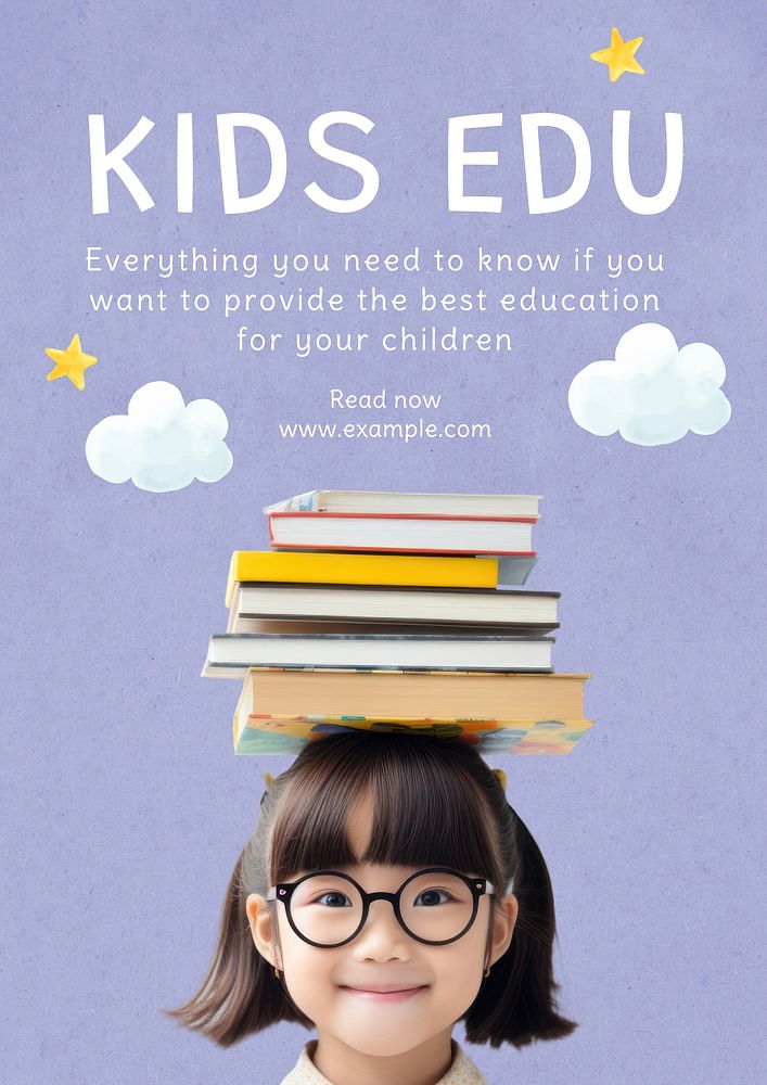 Kids education poster template